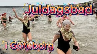 Сотни людей прыгнули в ледяное море на Рождество в Швеции