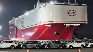 BYD Shenzhen: maior opera&ccedil;&atilde;o de desembarque de ve&iacute;culos de navio do Brasil #byd #logisticaAutomotiva