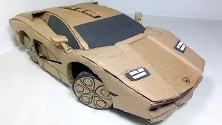 Lamborghini muy fácil de hacer en cartón - modelo Countach LPI 800 4 hecho en casa 100% reciclable
