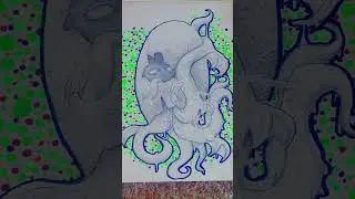 Hatching a monster subscribe to see more! #monsterart #creatureart #mixedmediaart