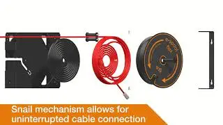 Continuous panel feed e-spool&reg; flex igus&reg; cable drum