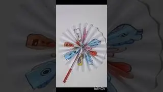 How to make easy hand fan with paper।#shorts#viral#handfan#bt21#paper#ytshorts