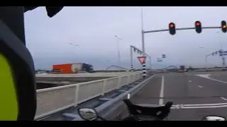 Dutch motocops escorting ambulance