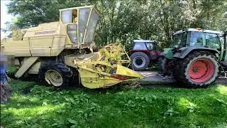 [Wtopa] Kombajn w rowie - wyciąganie na dwa ciągniki !!! New Holland Clayson | Zetor | Fendt