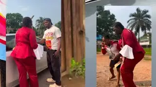 The little girl save this lady from this evil man
