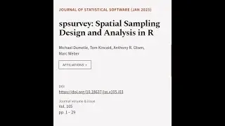 spsurvey: Spatial Sampling Design and Analysis in R | RTCL.TV