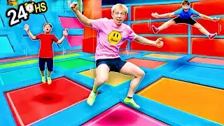24 HORAS EN UN PARQUE DE TRAMPOLINES!