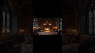 This Gothic Library Has the Perfect Fireplace Ambience 🔥 #asmr #relaxation #aesthetic