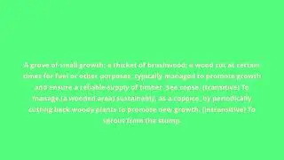 what is the meaning of coppice
