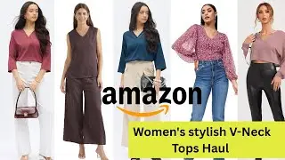 “Casual Outfit Must-Have! Women’s V-Neck T-Shirt Haul 💕” |  Try-On Haul & Honest Review! 