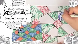 Abstract/Illusion Bug Head (Relaxing and satisfying illusion art with copic markers)