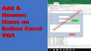How to Add & delete Items in ListBox Excel VBA