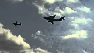 C-17  and C-47 side-by-side flying