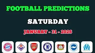 FOOTBALL PREDICTIONS TODAY 31/1/2026 SOCCER PREDICTIONS TODAY | BETTING TIPS #footballpredictions 
