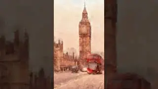 Digital Art From Photo - London Bus Parliament Big Ben #shorts