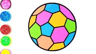 Glitter Soccer Ball - Football Coloring & Drawing For Kids | Cara Mewarnai dan Menggambar Sepak Bola