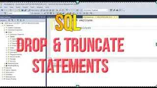 DROP and TRUNCATE Command | difference between DROP and TRUNCATE  | #techconcepts | #sql