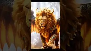 the winged lion goes to the forest #animals #shorts #shortvideo #fyp #ai