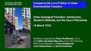Urban Ecological Transition: Introduction, Research Methods, and the Case of Barcelona