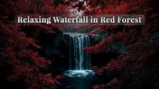 8H Relaxing Waterfall in Red Forest 🌿 Deep Sleep, Meditation & Nature Ambience [4K HDR]