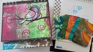 Use Your Stash - Art Journal From An Old Calendar And Painty Papers