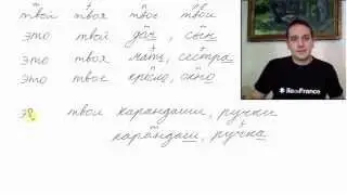 NC 23 Questions and Answers in Russian Language. твой, твоя, твоё, твои. Russian Lessons Grammar.