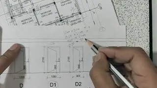 Drawing Study of Door and Window, Size and Level in Detail at Site