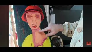 Colinstatter Scottish Artist painting portraits in his home studio 