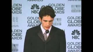 Golden Globes 2002: James Franco Backstage Interview | ScreenSlam