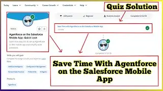 Agentforce on the Salesforce Mobile App: Quick Look | Salesforce Trailhead | Quiz Solution