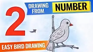 Number 2 se Bird Drawing/Easy Drawing from 2/Pencil Drawing Art by Priti Saroj#youtube#birddrawing