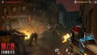 MAD ZOMBIE: Offline Zombie Games - Walkthrough Gameplay Part 5 - R4. BURNING TOWN ( ios Android )
