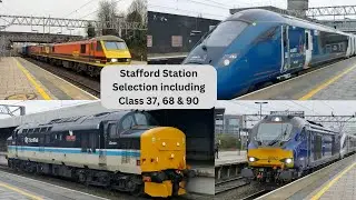 Trains at Stafford Railway Station 17th December 2024 - 4K / 1080P / HD / Freight / Class 37