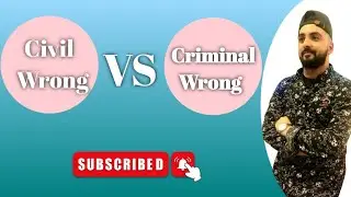 Tort vs crime || civil wrong vs criminal wrong || by usman