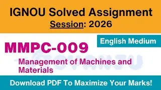 IGNOU MMPC 009 Solved Assignment 2026 Pdf Download