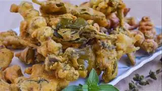 MAYANGTON BORA RECIPE / MANIPURI LEMON BASIL FRITTERS /VEGAN