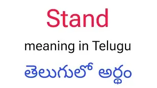 Stand meaning in Telugu || Stand తెలుగులో అర్థం || Stand telugu meaning || Stand meaning