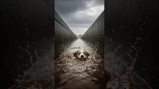 A Puppy in the Flooded Drain &mdash; Rescue at the Last Second #DogRescue #AnimalRescue #Shorts