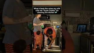 She calls me super daddy now. Best believe that kitchen is clean&mdash; daily lol #love #married #couple