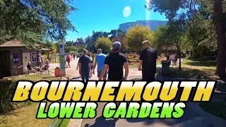 Bournemouth Lower Gardens walking tour - Dorset - England (4k)
