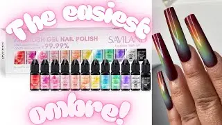 AIRBRUSH NAIL DESIGN USING SAVILAND AIRBRUSH GEL NAIL POLISH!