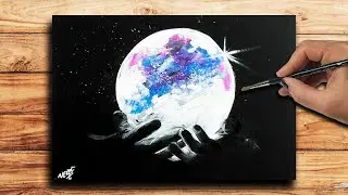 How to Paint Glowing Crystal Ball | Acrylic Painting | Hands