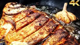 PRIMITIVE TECHNOLOGY &ndash; FISH FRY with Riverside Survival skills | Fox Foods | 4K