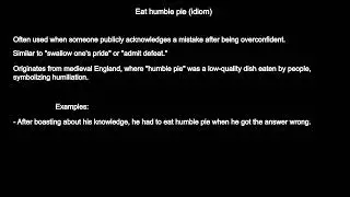 ''Eat Humble Pie