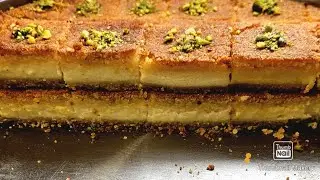 Ma3moul mad bel Ashta] libanesisches Süßgebäck] Greißkuchen mit Milchpudding