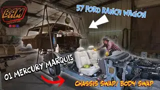 1957 Ford Ranch Wagon Ugly Betty Chassis/Body Swap, No Turning back.
