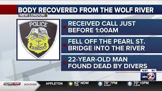 Authorities find body of man who fell into Wolf River in New London