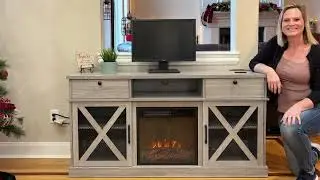 Farmhouse TV Stand with Fireplace