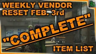 The Division Vendor Weekly Reset 2-3 