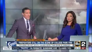 Three days later firefighters are still on the scene of College Park fire